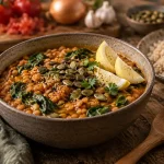 Repas riche en fer : dahl de lentilles et épinards, citron et graines