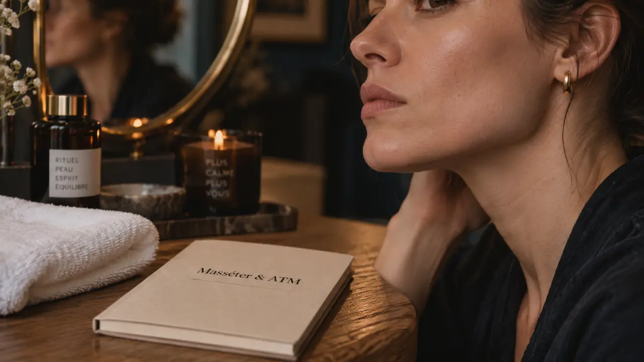Muscler masseter : jawline plus nette, machoire au repos et legerement serre